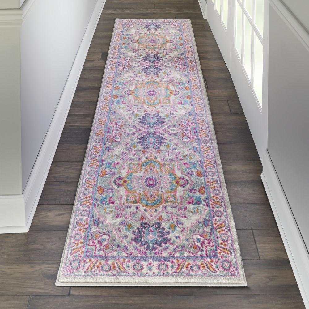 Nourison - Passion PSN20 Light Grey/Pink 22in x 76in Hallway Rug - PSN20-99446486806 veiw 2