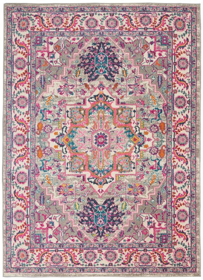 Nourison - Passion PSN20 Light Grey/Pink 39in x 59in Persian Area Rug - PSN20-99446486738 veiw 1