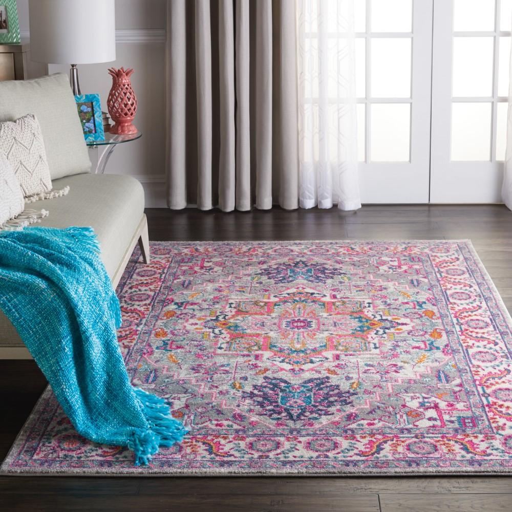 Nourison - Passion PSN20 Light Grey/Pink 39in x 59in Persian Area Rug - PSN20-99446486738 veiw 2