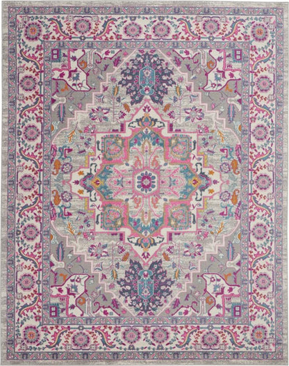Nourison - Passion PSN20 Light Grey/Pink 8x10 Large Rug - PSN20-99446486752 veiw 1