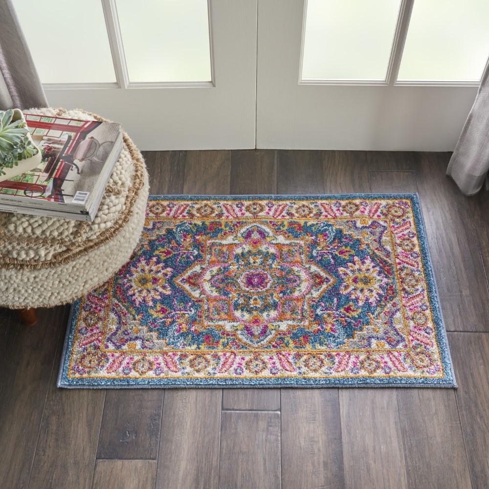 Nourison - Passion 110in x 210in Teal Multicolor Persian Area Rug - PSN20-99446486387 veiw 2