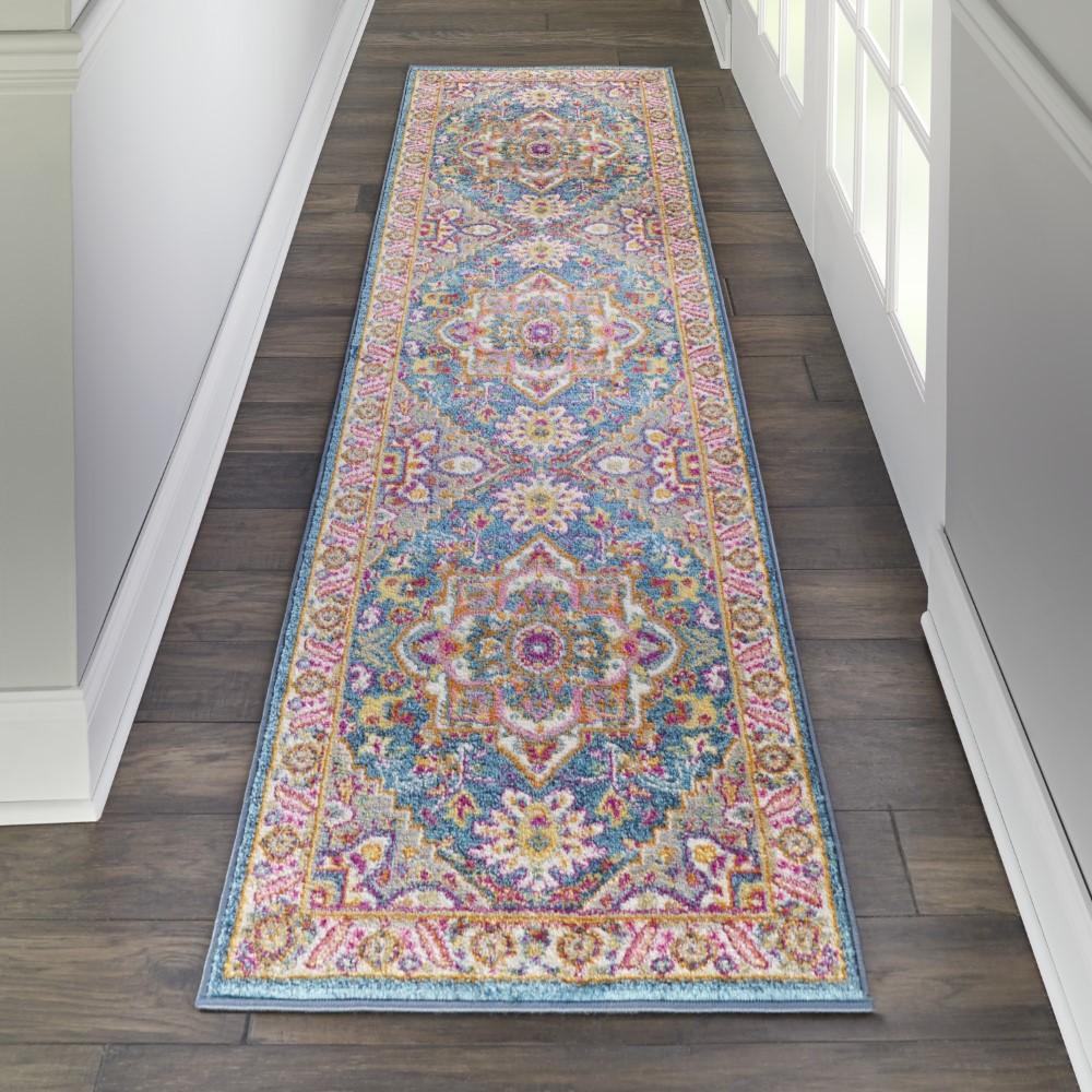 Nourison - Passion PSN20 Teal Multicolor 22in x 76in Hallway Rug - PSN20-99446486530 veiw 2