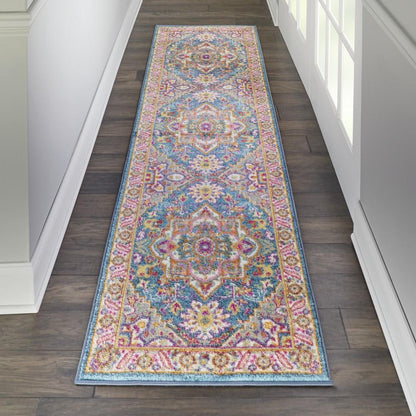 Nourison - Passion PSN20 Teal Multicolor 22in x 76in Hallway Rug - PSN20-99446486530 veiw 2