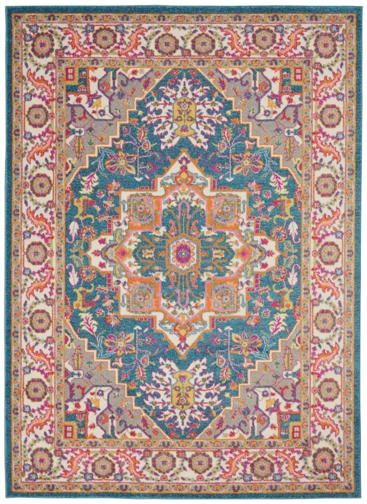 Nourison - Passion PSN20 Teal Multicolor 39in x 59in Persian Area Rug - PSN20-99446486547 veiw 1