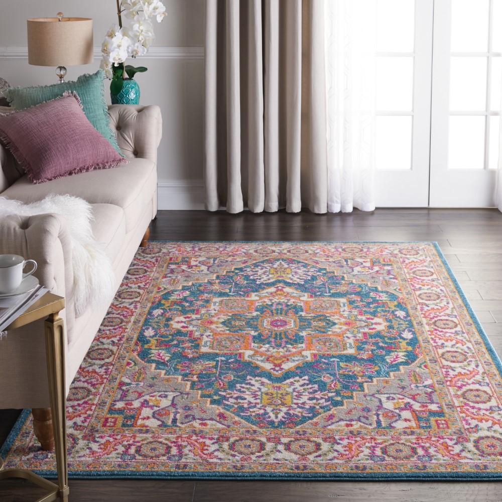 Nourison - Passion PSN20 Teal Multicolor 53in x 73in Persian Area Rug - PSN20-99446486554 veiw 2
