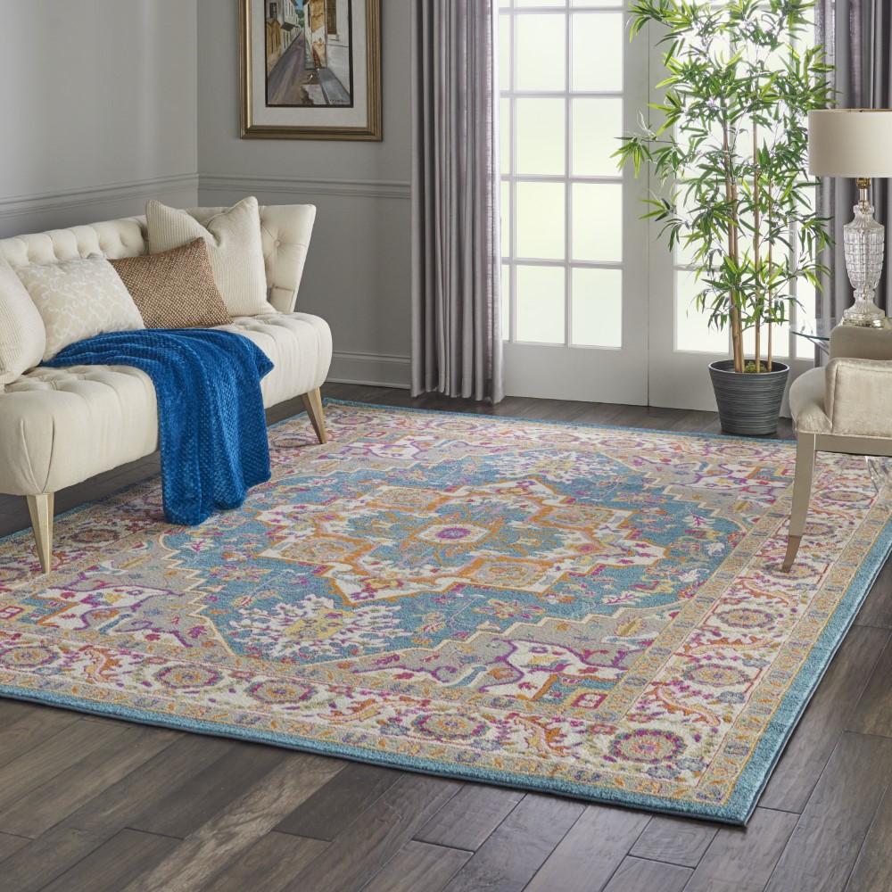Nourison - Passion PSN20 Teal Multicolor 9x12 Large Rug - PSN20-99446765253 veiw 2