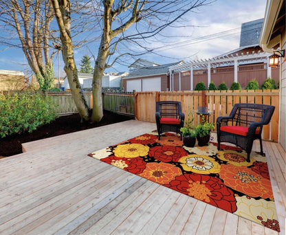 Nourison - Home & Garden RS021 Black 10x13 Rug - RS021-99446111890_CLOSEOUT veiw 2