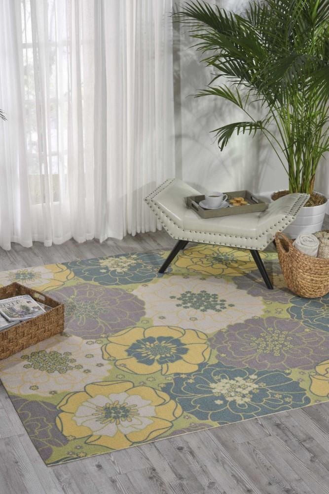Nourison - Home & Garden RS021 Green 66in x Square Rug - RS021-99446354440_CLOSEOUT veiw 2
