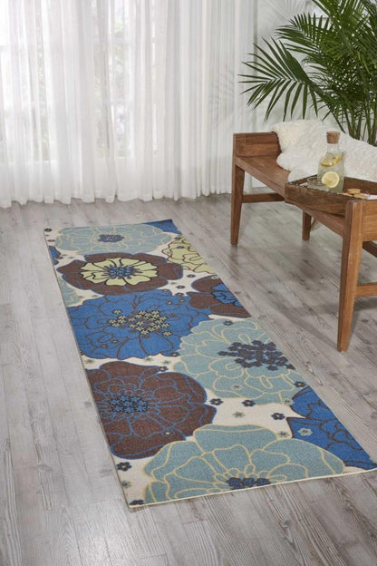 Nourison - Home & Garden RS021 Blue 23in x 8 Hallway Rug - RS021-99446336705_CLOSEOUT veiw 2