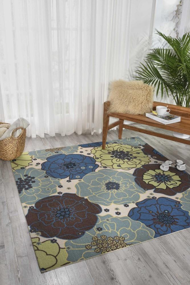 Nourison - Home & Garden RS021 Blue 79in x 1010in Rug - RS021-99446111975_CLOSEOUT veiw 2