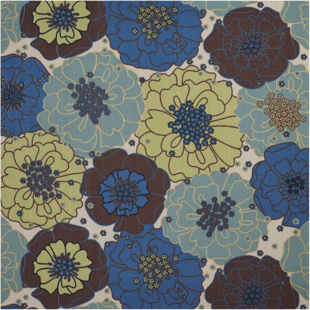 Nourison - Home & Garden RS021 Blue 86in x Square Rug - RS021-99446354419_CLOSEOUT veiw 1
