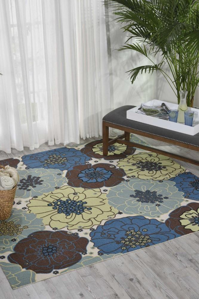 Nourison - Home & Garden RS021 Blue 86in x Square Rug - RS021-99446354419_CLOSEOUT veiw 2