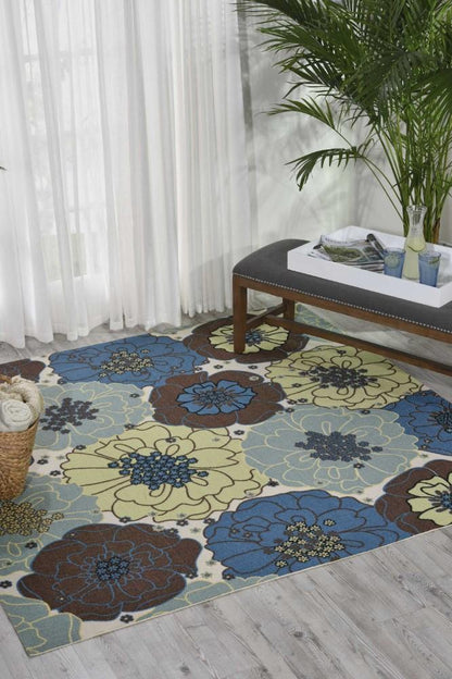 Nourison - Home & Garden RS021 Blue 86in x Square Rug - RS021-99446354419_CLOSEOUT veiw 2