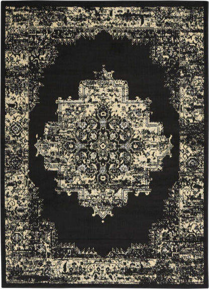Nourison - Grafix GRF14 Black and White 53in x 73in Area Rug - GRF14-99446395085 veiw 1