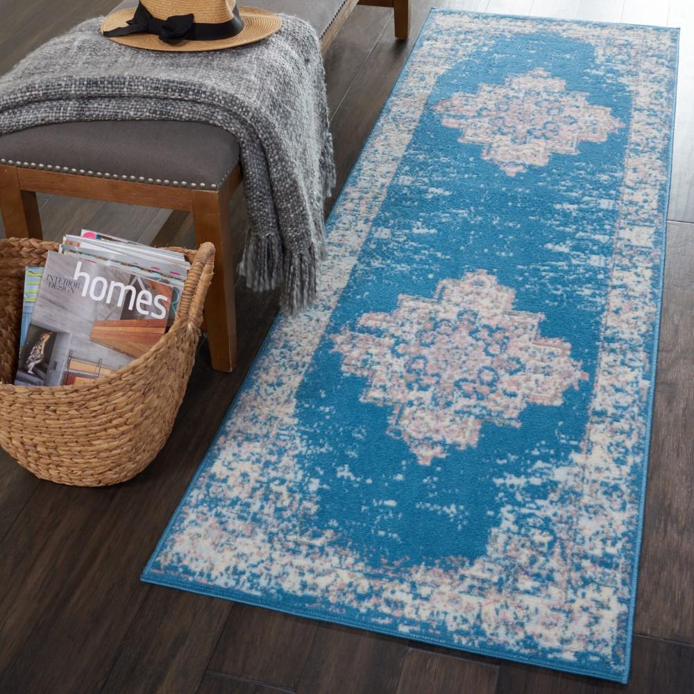 Nourison - Grafix GRF14 Blue 22in x 76in Hallway Rug - GRF14-99446477866 veiw 2