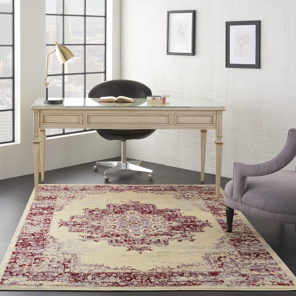 Nourison - Grafix GRF14 Red and White 53in x 73in Area Rug - GRF14-99446395092 veiw 2