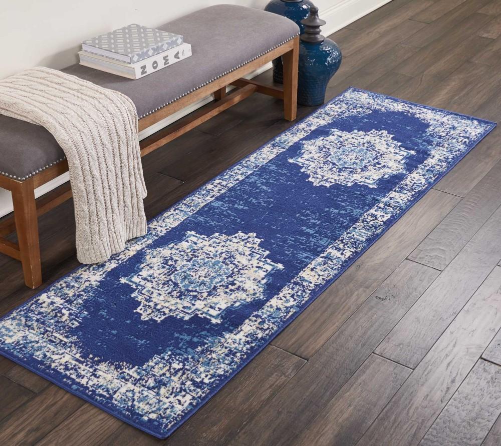 Nourison - Grafix GRF14 Blue 23in x 76in Hallway Rug - GRF14-99446411709 veiw 2