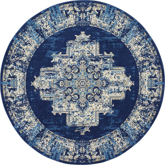 Nourison - Grafix GRF14 Blue 8 x Round Large Rug - GRF14-99446459015 veiw 1