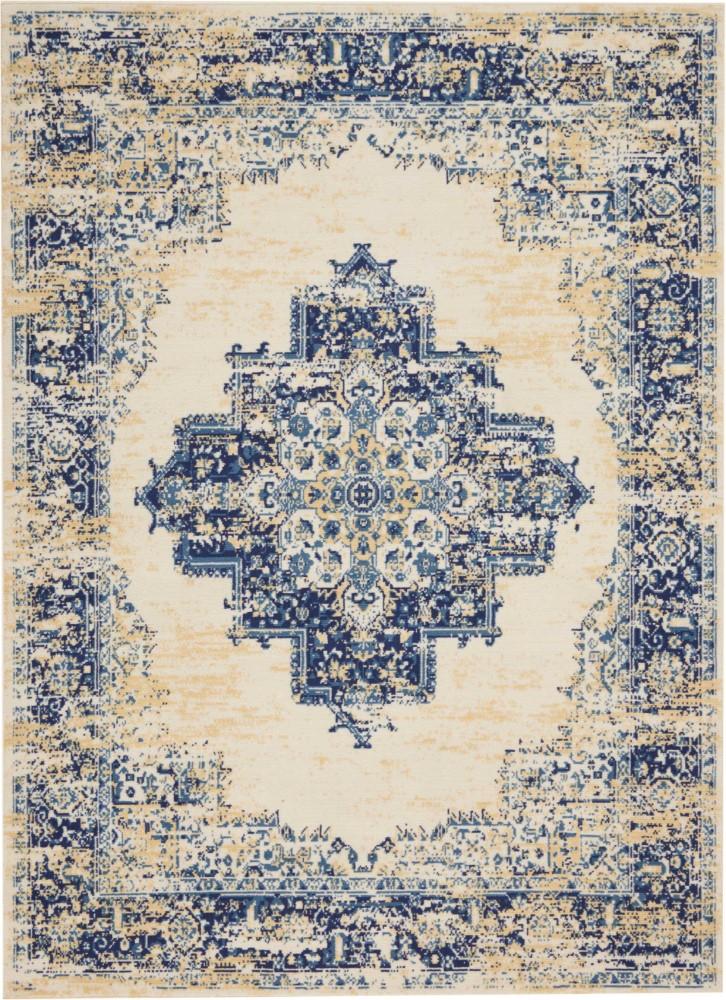 Nourison - Grafix GRF14 White and Blue 53in x 73in Area Rug - GRF14-99446411747 veiw 1