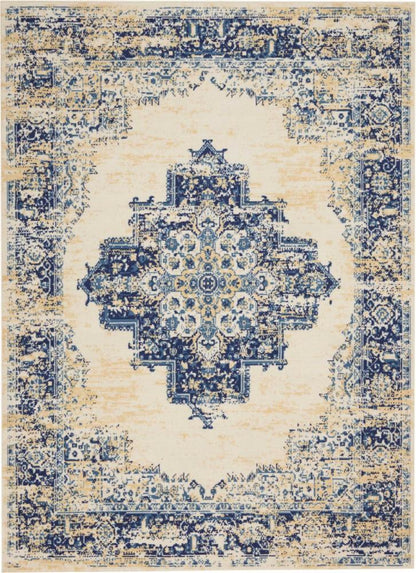 Nourison - Grafix GRF14 White and Blue 53in x 73in Area Rug - GRF14-99446411747 veiw 1