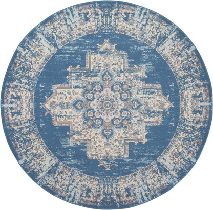 Nourison - Grafix GRF14 Blue 8 x Round Large Rug - GRF14-99446481610 veiw 1