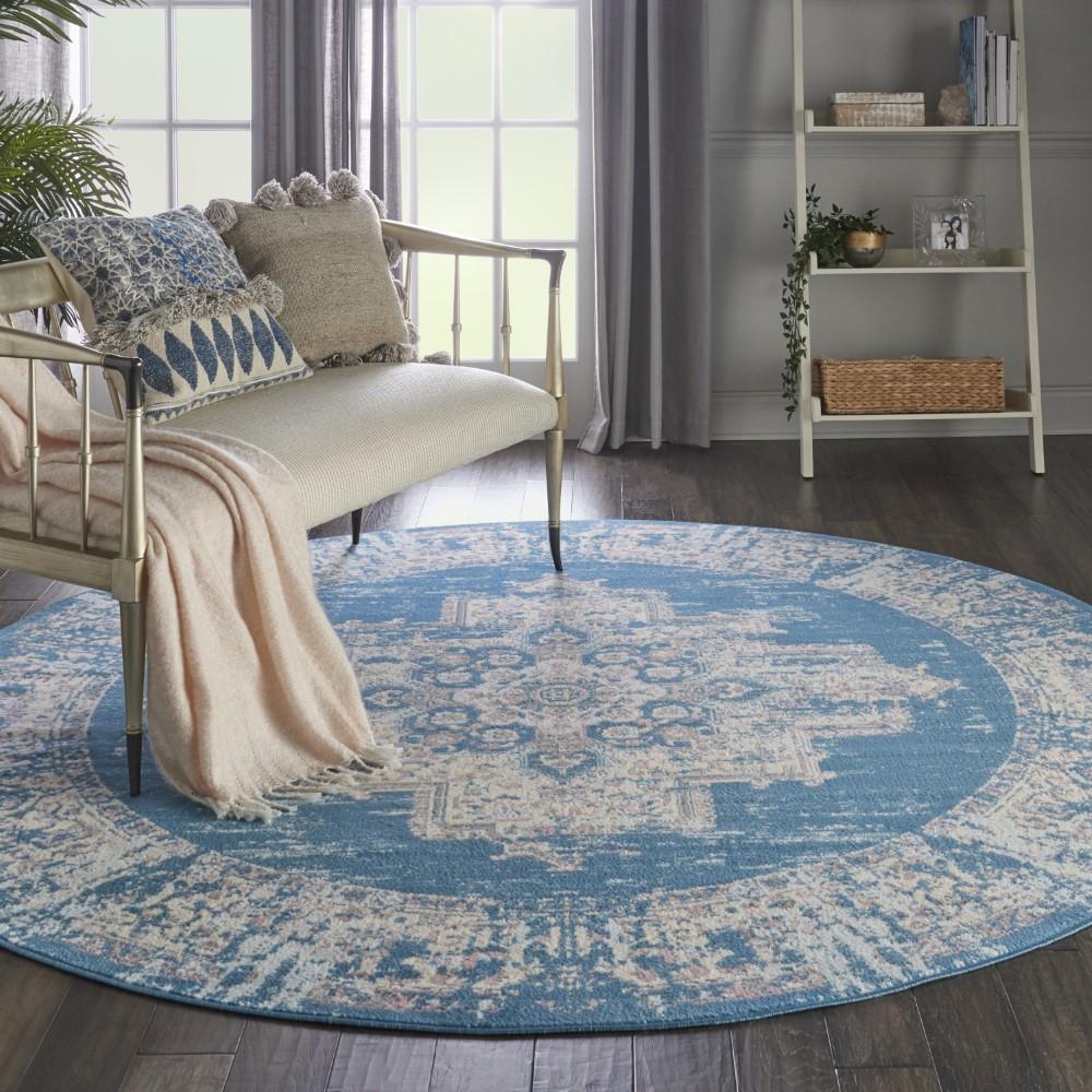 Nourison - Grafix GRF14 Blue 8 x Round Large Rug - GRF14-99446481610 veiw 2