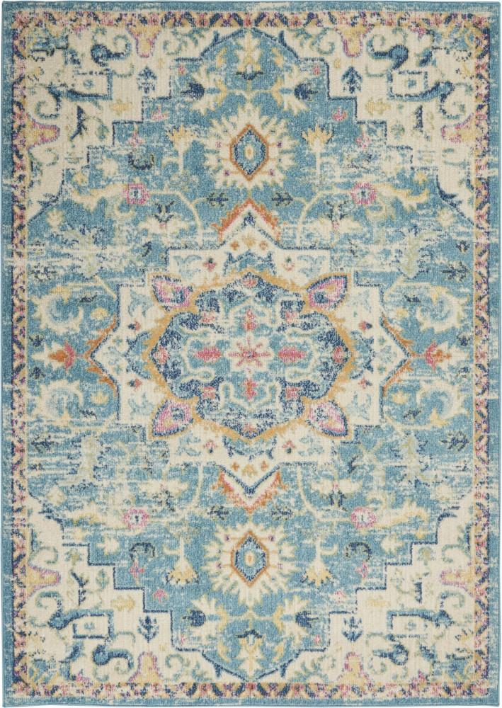 Nourison - Passion 67in x 96in Ivory, Light Blue Bohemian Area Rug - PSN25-99446748003 veiw 1