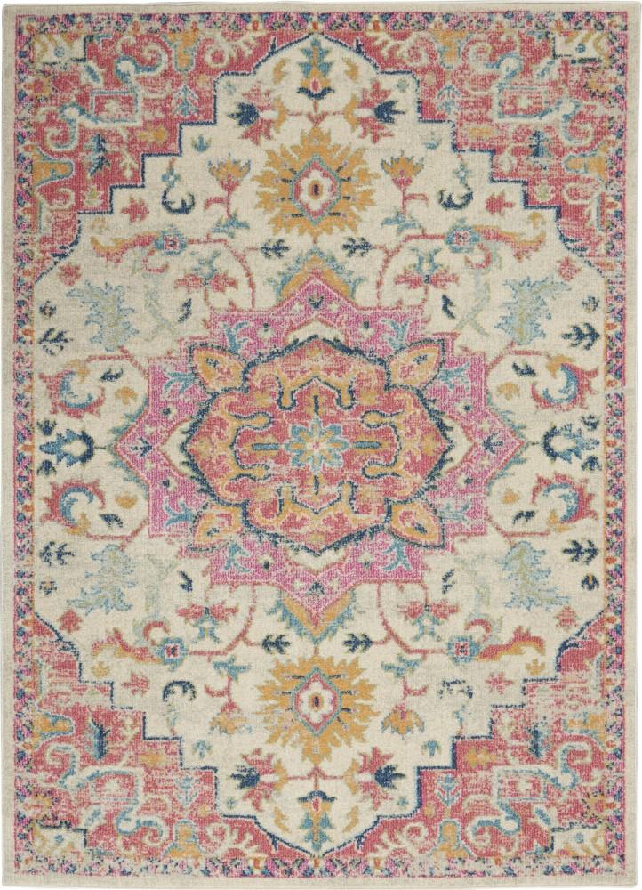 Nourison - Passion 67in x 96in Ivory, Pink Bohemian Area Rug - PSN25-99446748171 veiw 1