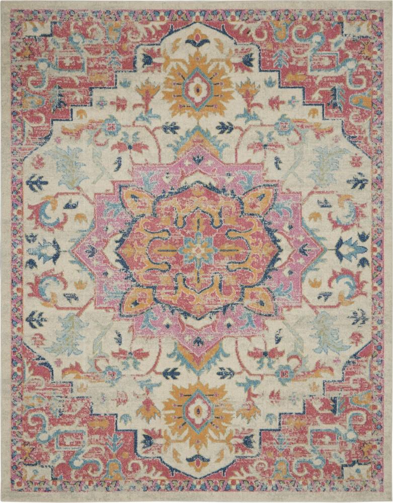 Nourison - Passion 8x 10 Ivory, Pink Bohemian Area Rug - PSN25-99446748188 veiw 1