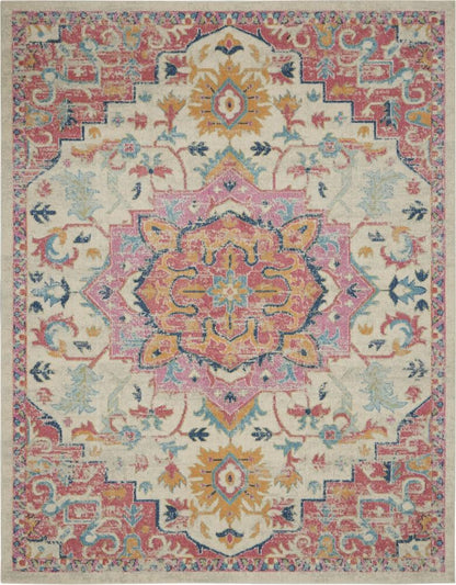 Nourison - Passion 8x 10 Ivory, Pink Bohemian Area Rug - PSN25-99446748188 veiw 1