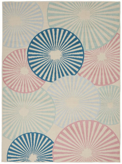 Nourison - Grafix GRF20 White and Blue 39in x 59in Area Rug - GRF20-99446481696 - CLOSEOUT veiw 1