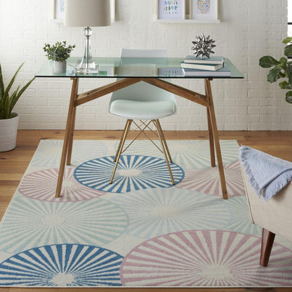 Nourison - Grafix GRF20 White and Blue 39in x 59in Area Rug - GRF20-99446481696 - CLOSEOUT veiw 2