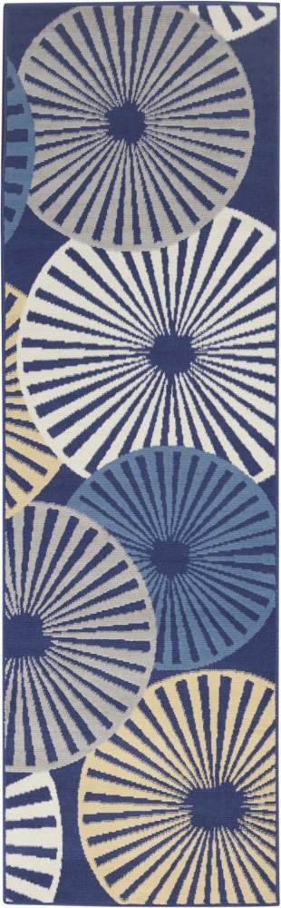 Nourison - Grafix GRF20 Navy and Cream White 23in x 76in Hallway Rug - GRF20-99446411983 - CLOSEOUT veiw 1
