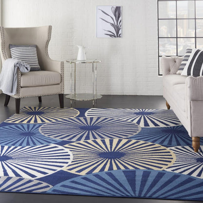 Nourison - Grafix GRF20 Navy and Cream White 710in x 910in Large Rug - GRF20-99446412003 - CLOSEOUT veiw 2