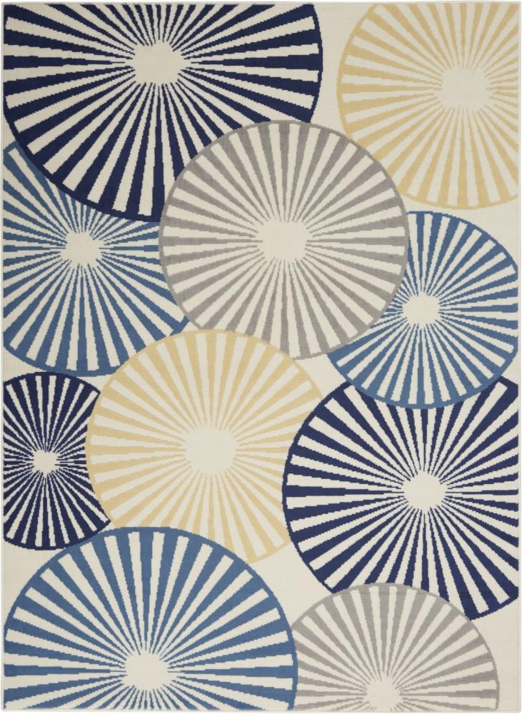 Nourison - Grafix GRF20 White and Blue 53in x 73in Area Rug - GRF20-99446412027 veiw 1