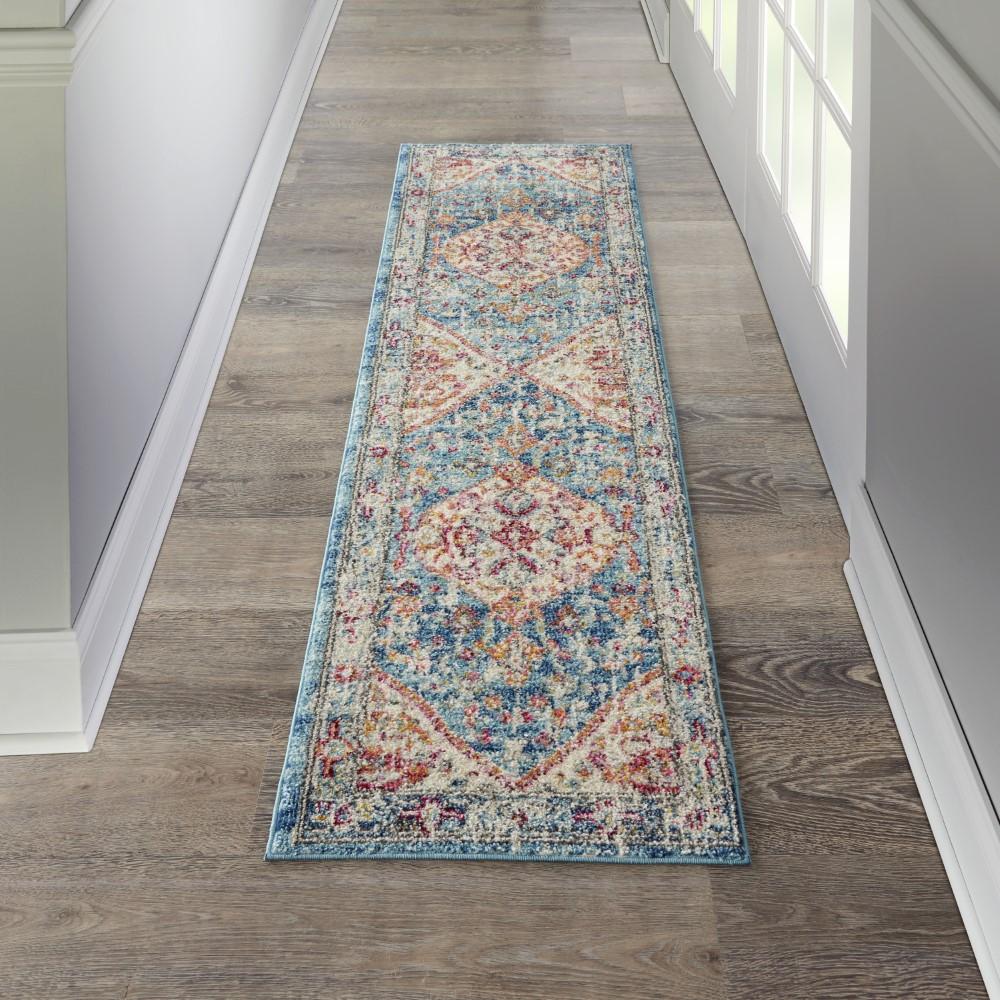 Nourison - Passion 22in x 76in Ivory Light Blue Area Rug - PSN23-99446734884 veiw 2