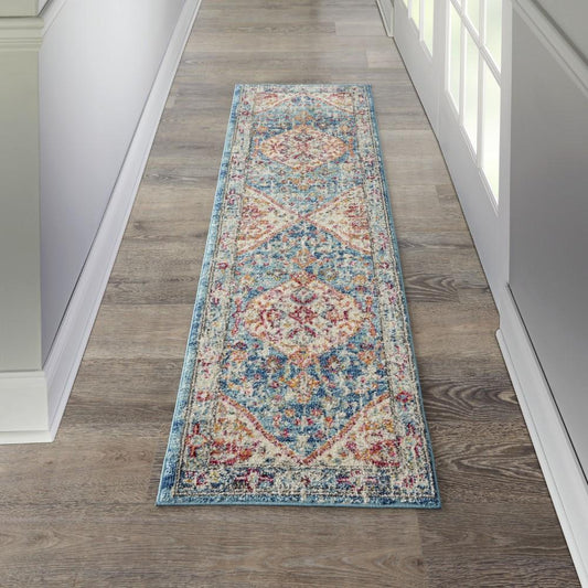 Nourison - Passion 22in x 76in Ivory Light Blue Area Rug - PSN23-99446734884 veiw 2