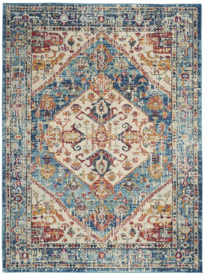 Nourison - Passion 53in x 73in Ivory Light Blue Area Rug - PSN23-99446477286 veiw 1