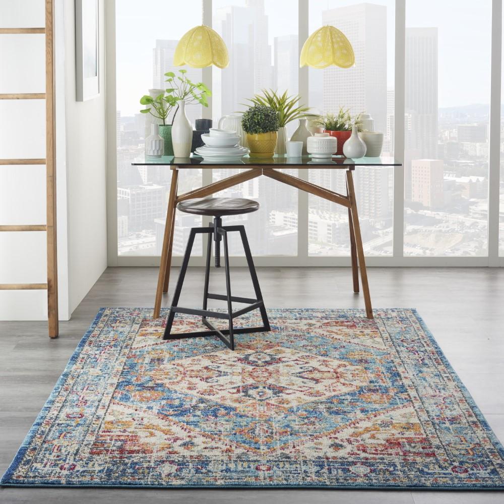 Nourison - Passion 53in x 73in Ivory Light Blue Area Rug - PSN23-99446477286 veiw 2