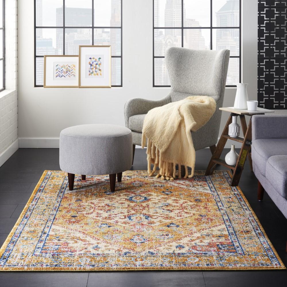 Nourison - Passion 53in x 73in Ivory and Yellow Area Rug - PSN23-99446477293 veiw 2