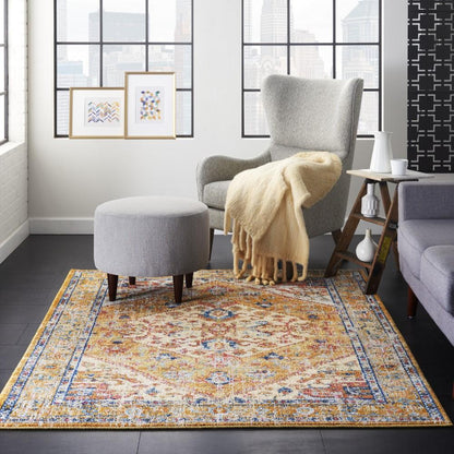 Nourison - Passion 53in x 73in Ivory and Yellow Area Rug - PSN23-99446477293 veiw 2