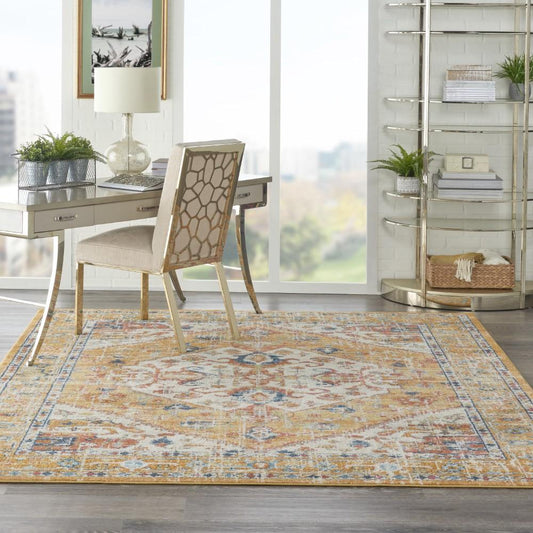 Nourison - Passion 67in x 96in Ivory and Yellow Area Rug - PSN23-99446735140 veiw 2