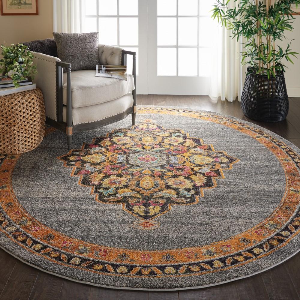 Nourison - Passionate PST01 Bone Multicolor 710in x Round Large Rug - PST01-99446454607_CLOSEOUT veiw 2