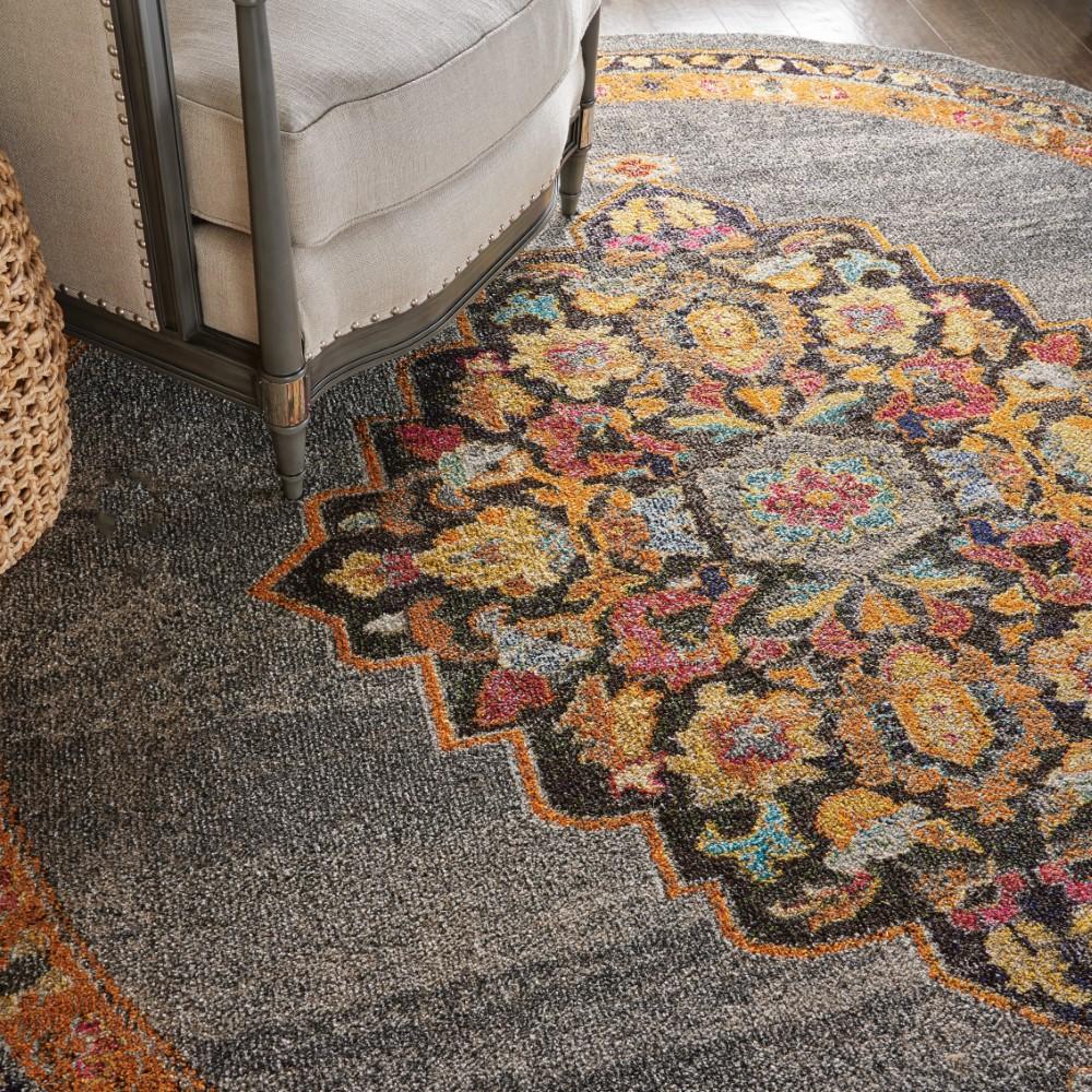 Nourison - Passionate PST01 Bone Multicolor 710in x Round Large Rug - PST01-99446454607_CLOSEOUT veiw 3