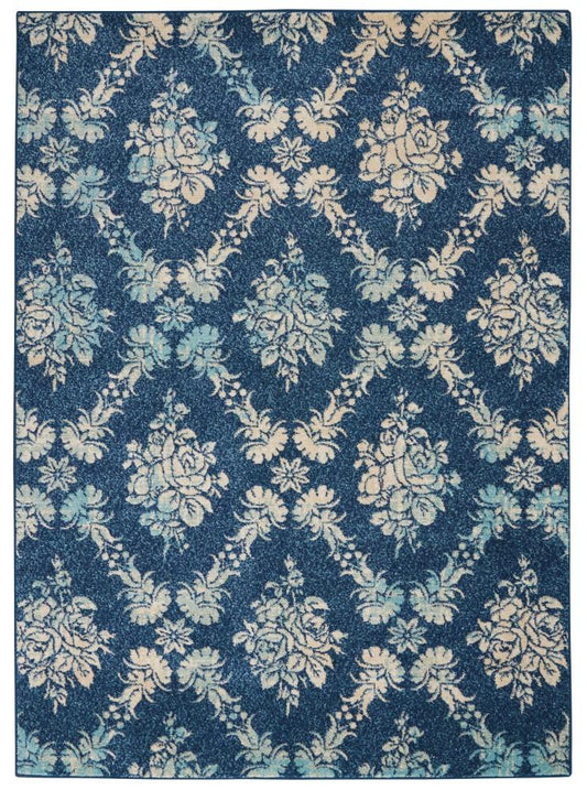 Nourison - Tranquil TRA09 Navy Blue 6x9 Vintage Area Rug - TRA09-99446489265_CLOSEOUT veiw 1