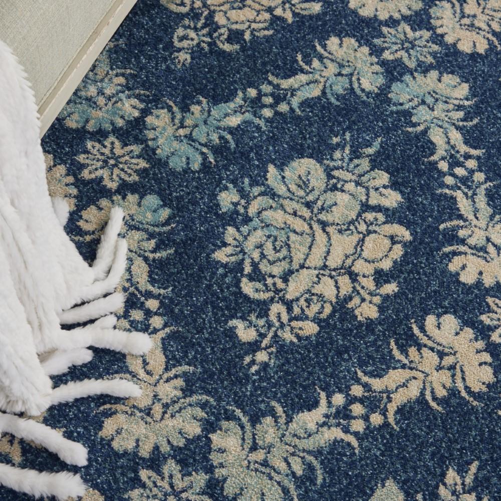 Nourison - Tranquil TRA09 Navy Blue 6x9 Vintage Area Rug - TRA09-99446489265_CLOSEOUT veiw 3
