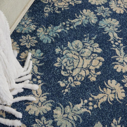 Nourison - Tranquil TRA09 Navy Blue 6x9 Vintage Area Rug - TRA09-99446489265_CLOSEOUT veiw 3