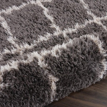 Nourison - Luxe Shag LXS02 Dark Grey 9x12 Oversized Rug - LXS02-99446459602 veiw 2