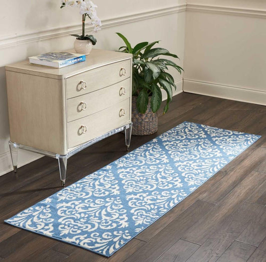 Nourison - Grafix GRF06 Blue 23in x 76in Hallway Rug - GRF06-99446411631_CLOSEOUT veiw 2