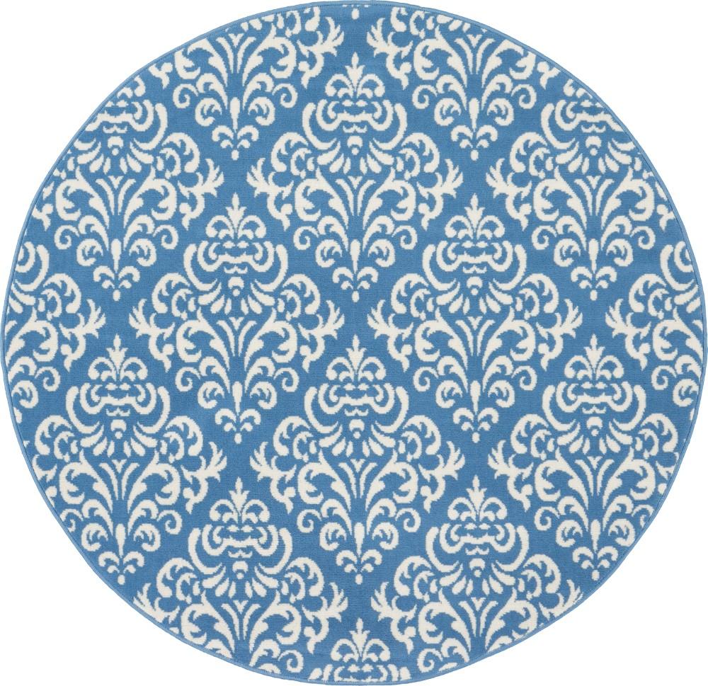 Nourison - Grafix GRF06 Blue 53in x Round Area Rug - GRF06-99446459145_CLOSEOUT veiw 1
